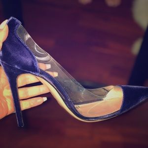 Gianvito Rossi velvet plexi- worn once